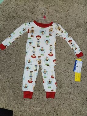 Disney Pajama Set with Toy Story Print and Red Trim For Toddler Size 18M